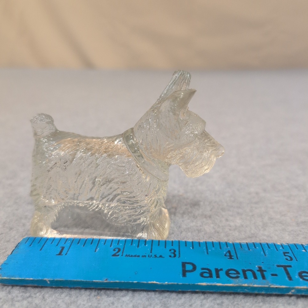 Vintage Clear Pressed Glass Scottish Terrier Scottie Dog Figurine Paperweight - Picture 3 of 3
